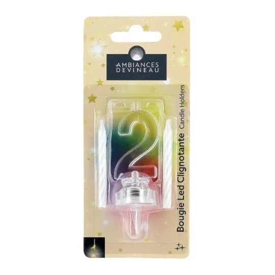 Bougie LED Clignotante N°2 et 4 bougies blanches