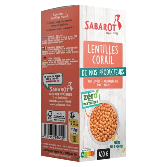 Lentilles corail