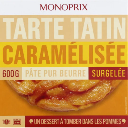 Tarte Tatin caramélisée pâte pur beurre, déjà cuite surgelée