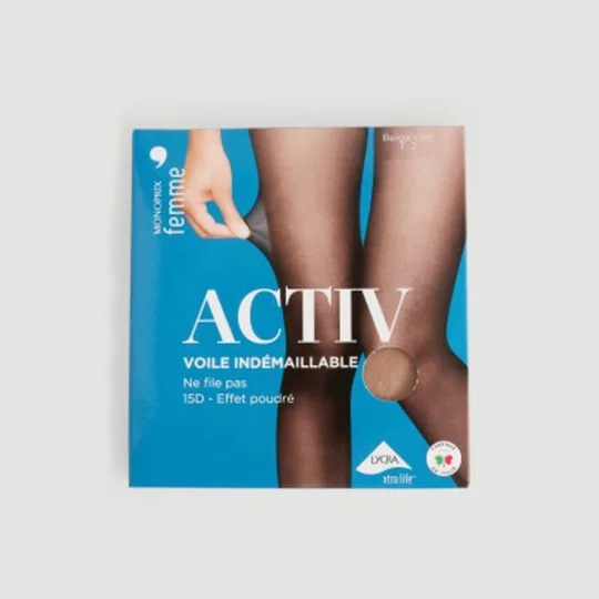 Monoprix Collants Voile indémaillable noir effet poudré taille 1