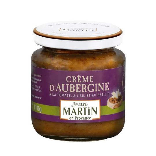 Crème d'aubergine à la tomate ail et basilic
