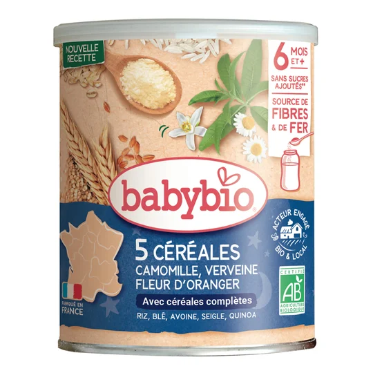 Céréales bio en poudre verveine fleur d'oranger et camomille dès 6 mois