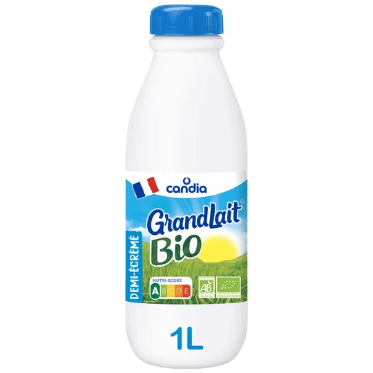 Lait demi-écrémé Bio GrandLait Bouteille
