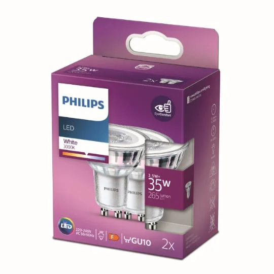 Ampoule LED GU10 Reflecteur Blanc 35W x2