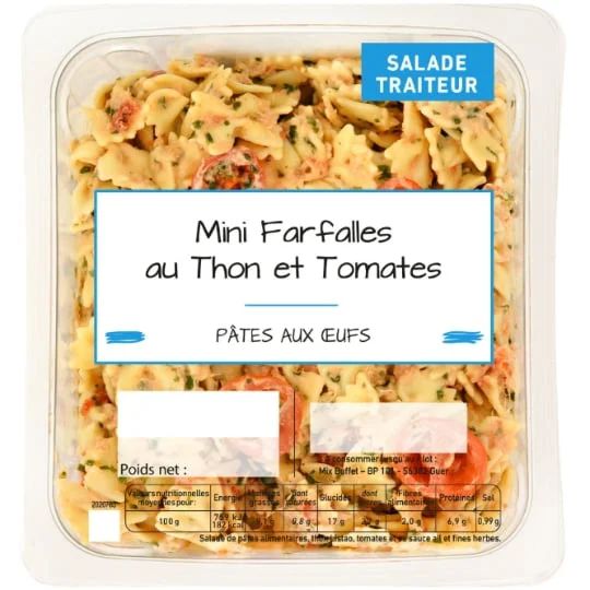 Salade de pâtes mini farfalles thon tomates