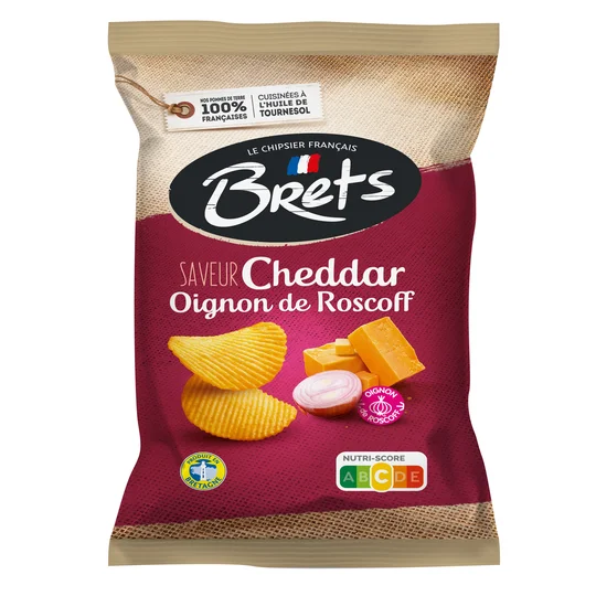 Chips ondulées saveur cheddar et oignon de Roscoff