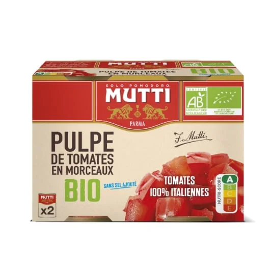 Pulpe de tomate en morceaux bio