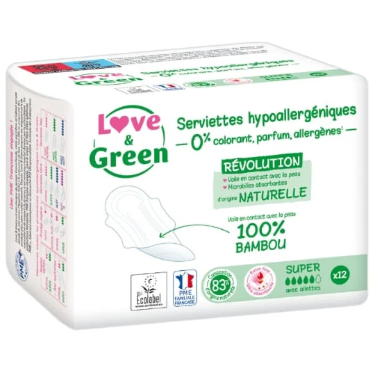 Serviettes hygiéniques anti-irritation, super
