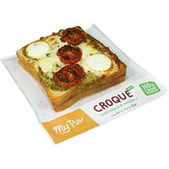 Croque monsieur végétarien pesto chèvre et tomates