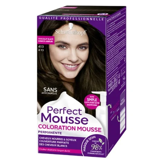 Coloration cheveux mousse chocolat glacé 413