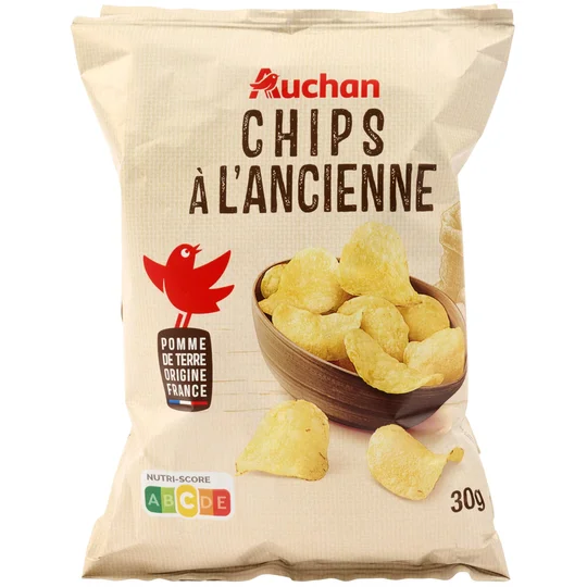 Chips à l'ancienne à l'huile de tournesol en sachets individuels