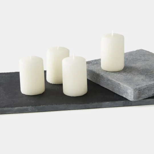 Maison 4 Bougies Non Parfumées, 4,0X5,6Cm, Tête Plate, Ivoire