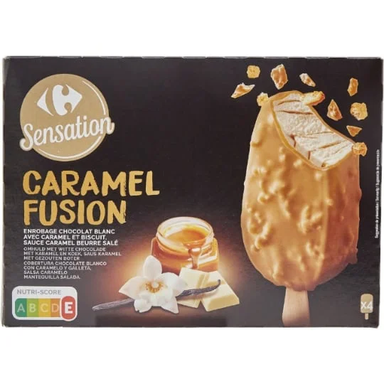 Glaces chocolat blanc caramel SENSATION