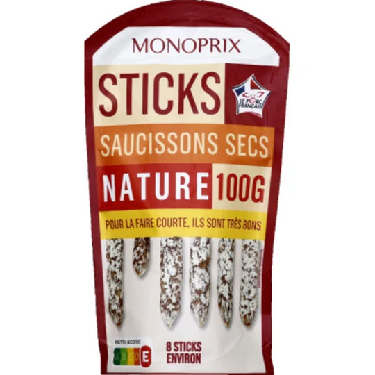 Sticks saucissons secs nature