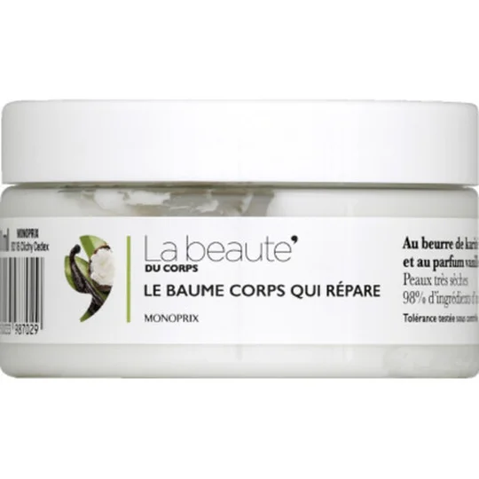 Monoprix La Beauté du Corps Baume Réparateur Vanille Karité