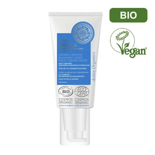 Natura Siberica Crème Fluide De Nuit Bio Equilibrante Peaux Mixtes Ou Grasses Au Sophora De Khakassie