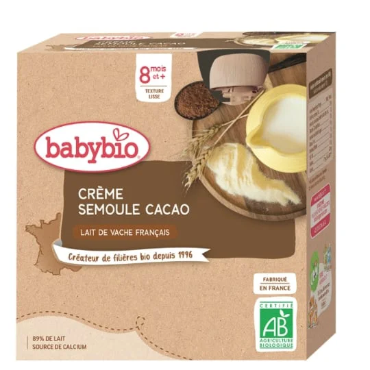 Desserts bébé dès 8 mois, semoule cacao