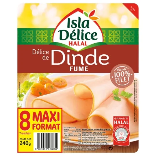 Filets de dinde halal fumés