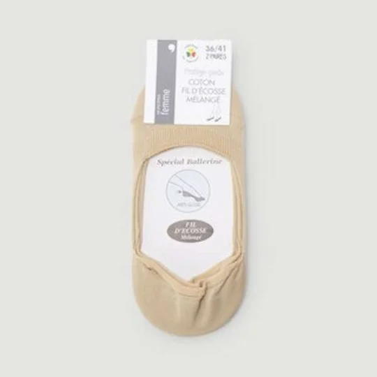 Monoprix Femme Protège-Pieds Spécial Ballerine Beiges TU