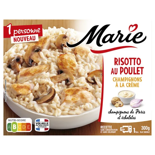 Risotto au poulet champignon à la crème