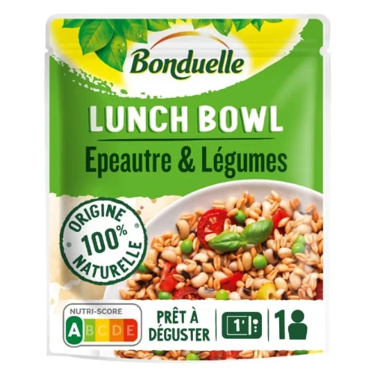 Plat cuisiné lunch bowl à l'épeautre et légumes