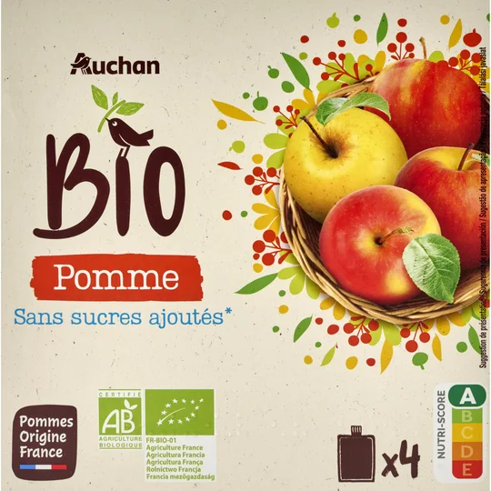 Gourdes purée de pomme sans sucres ajoutés