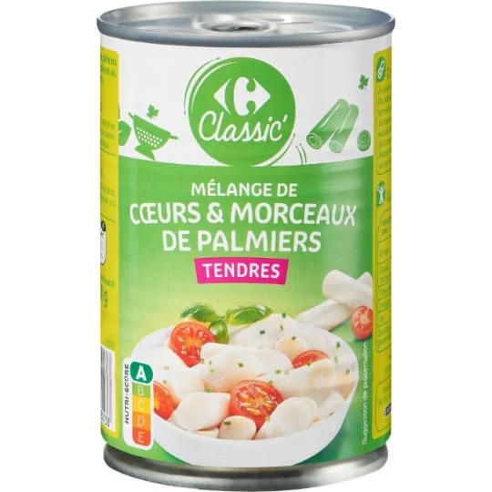 Coeurs de palmiers tendres