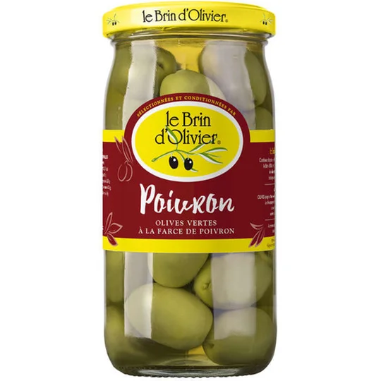 Olive vertes farcies poivron