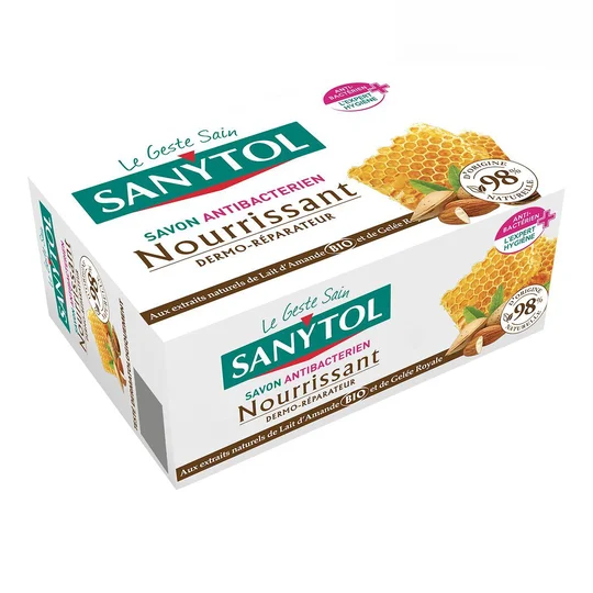 Savon solide antibactérien nourrissant Gelée royale et lait d'amande BIO