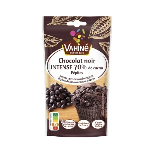 Pépites de chocolat noir intense 70%