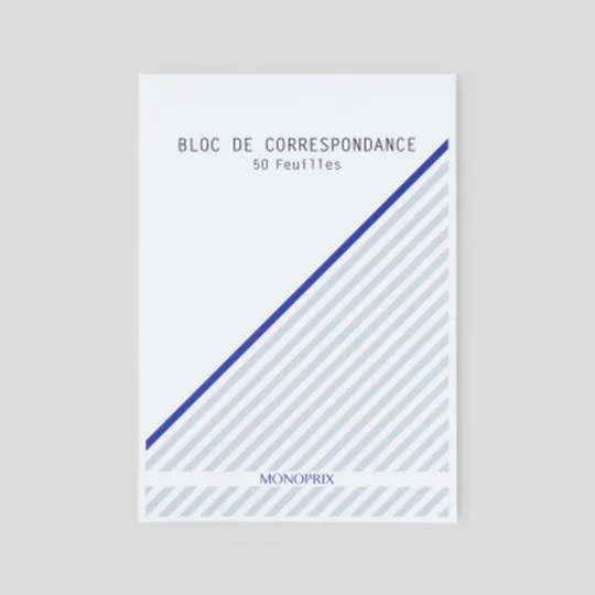 Bloc de correspondance, 21x29,7cm, uni, 50 feuilles