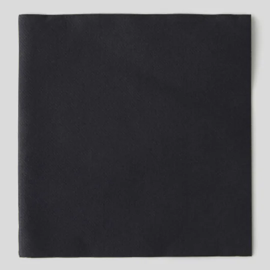 20 serviettes, intissé noir, 40x40cm