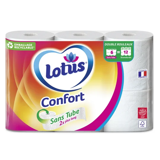 Papier toilette Sans tube - x6 rouleaux