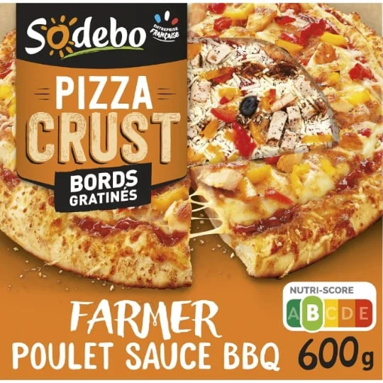 Pizza crust farmer poulet sauce BBQ