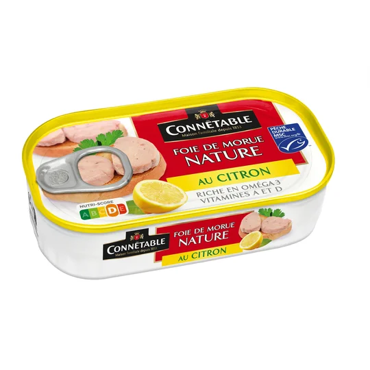 Foie de morue MSC nature au citron