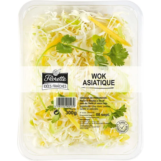 Wok Asiatique Fraîche Découpe