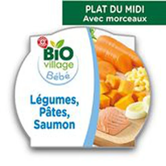 Assiette pâtes Légumes saumon 18 mois