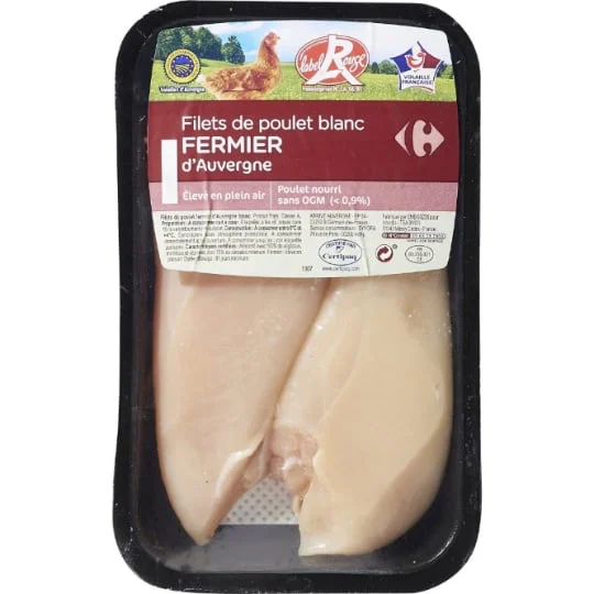 Filets de poulet blanc fermier Label Rouge