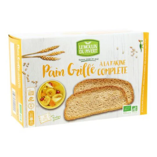 Pain Grillé À La Farine Complète Sans Sucres Bio