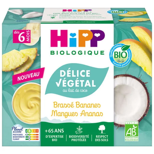 Délice Végétal Brasse Végétal Bananes Mangues Ananas Coupelles Dès 6 Mois