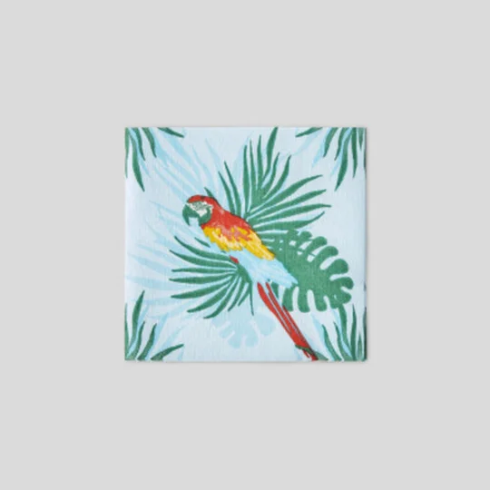 20 serviettes perroquet turquoise, 25x25cm