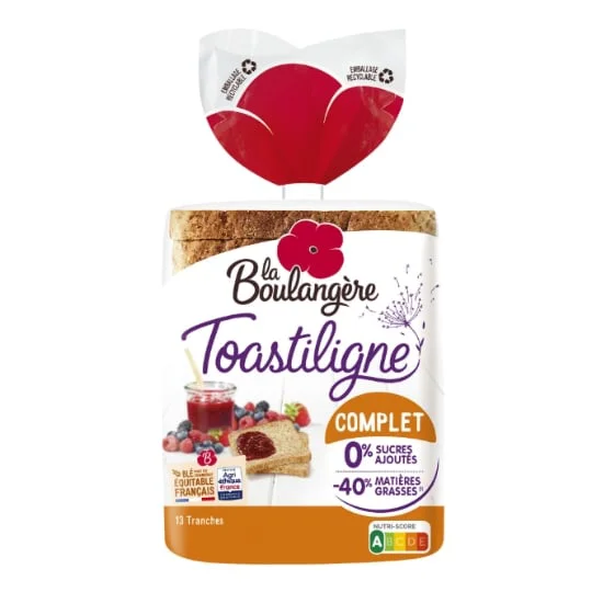 Pain de mie Complet Sans Sucres Ajoutés