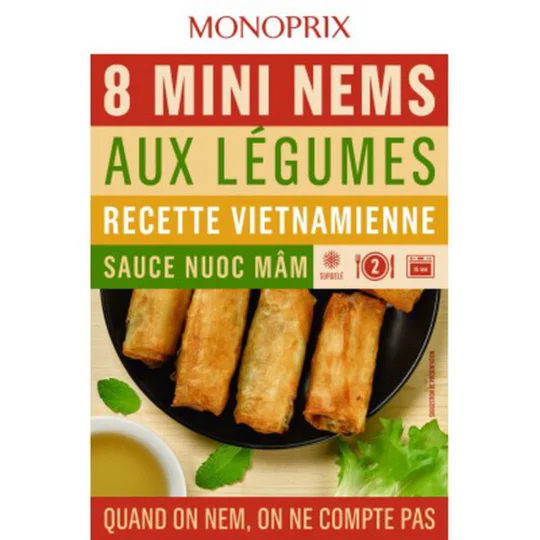 8 mini nems legumes+2sauces soja bte