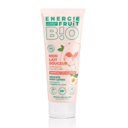 Lait Hydratant Corps Douceur Pêche Blanche & Eau de Riz certifié Bio