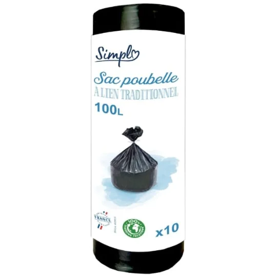 Sac poubelle à lien traditionnel 100L