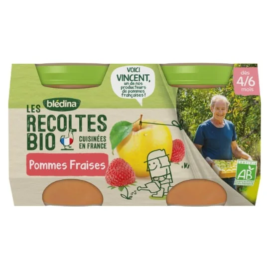 Compote bébé pommes fraises - dès 6 mois