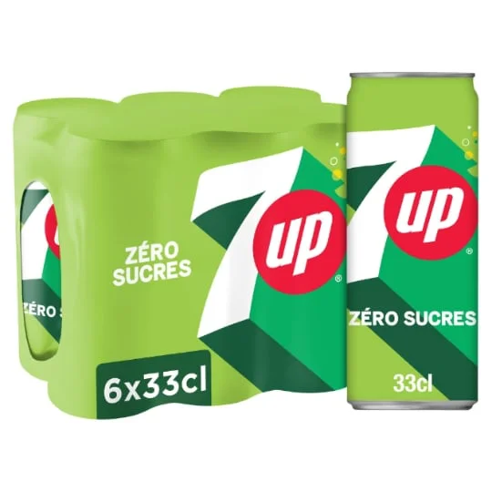 Soda Saveur Citron et Citron Vert Zéro Sucres 7UP