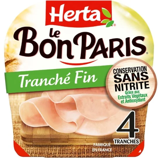 Jambon tranché fin conservation sans nitrite Le Bon Paris