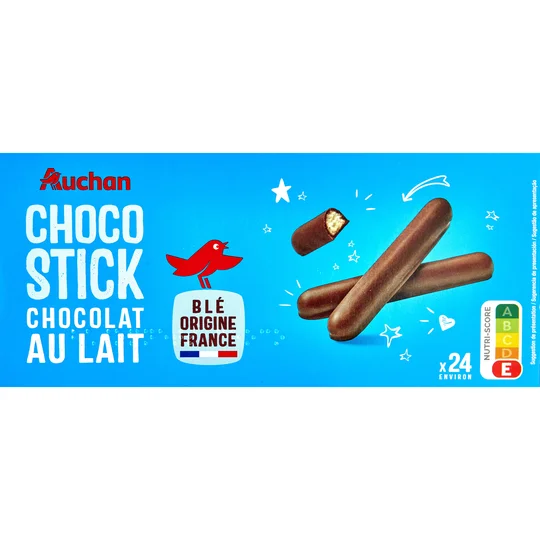 Bâtonnets nappés de chocolat au lait