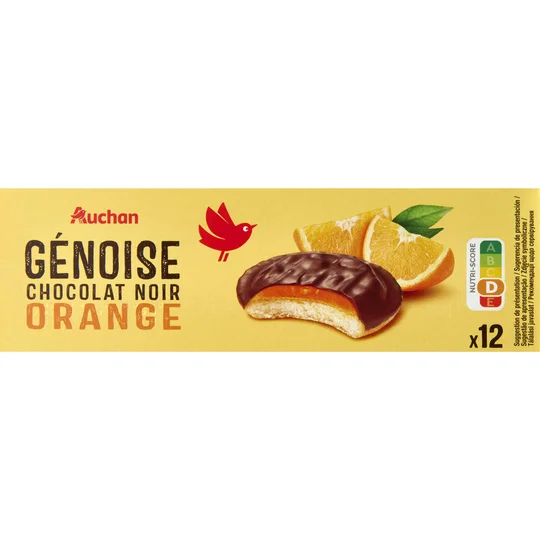 Génoises nappées de chocolat noir saveur orange